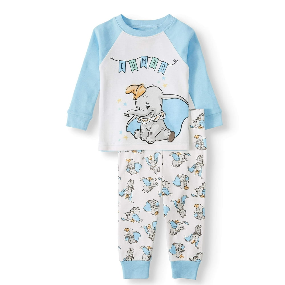 Dumbo Dumbo Baby Boy Long Sleeve Snug Fit Cotton Pajamas, 2pc Set