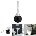 thumbnail image 5 of Juego de soporte para cepillo de limpieza de inodoro para baño creativo con base de acero inoxidable (negro), 5 of 5