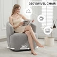 thumbnail image 4 of BRILHAMEZ Swivel Accent Chair Loop Yarn Barrel Armchair for Living Room Bedroom,Gray, 4 of 6
