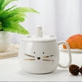 thumbnail image 4 of 16oz Cute Cat Mug with Phone Stand Lid - Kawaii Ceramic Coffee Cup with 3D Kitten Knob - Lead-Free Dishwasher Microwave Safe Gift for Women Girls - White & Gold, 4 of 13
