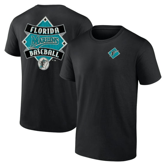 Men's Black Florida Marlins Cooperstown Collection Field Play T-Shirt