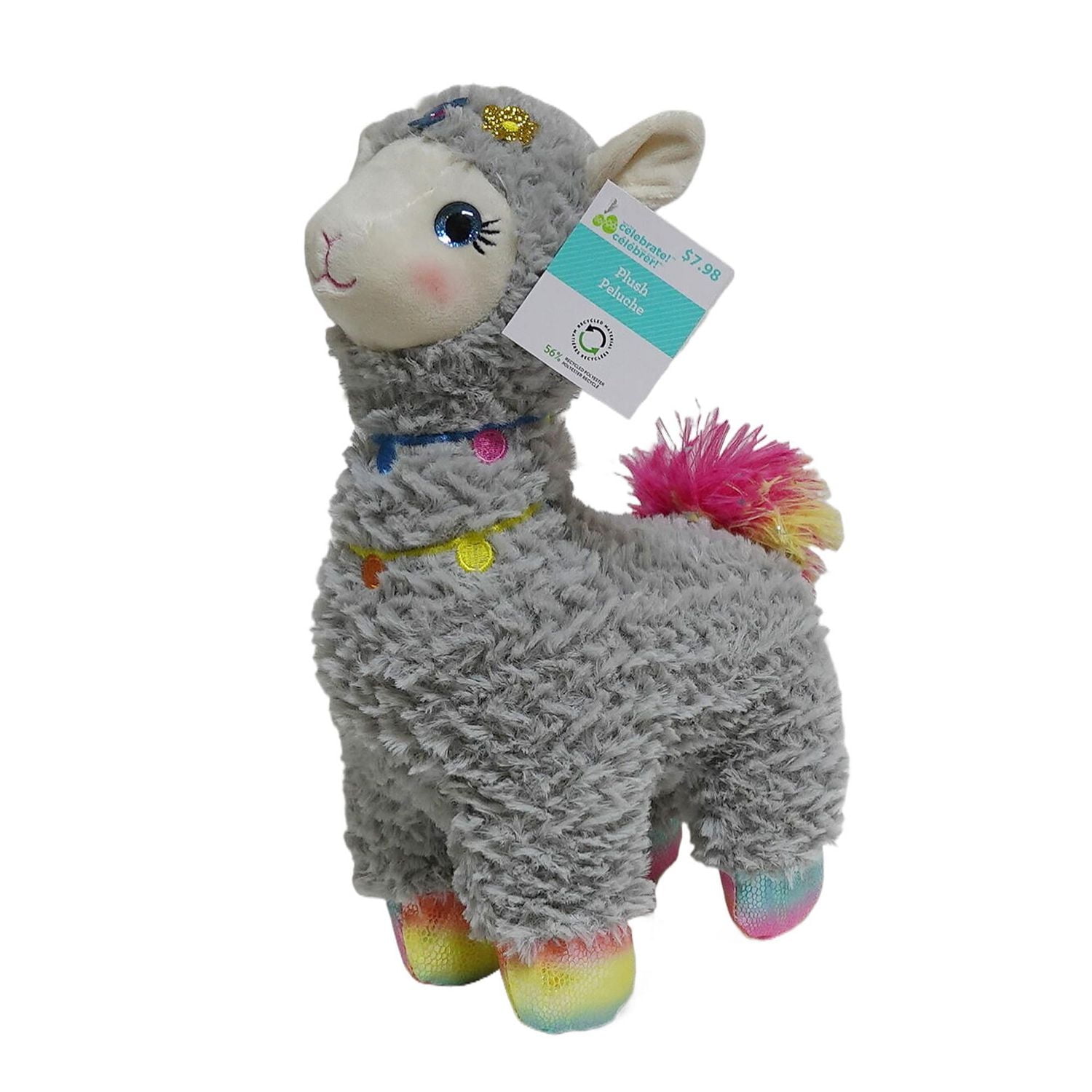 Way To Celebrate Easter Plush 13inch Medium Standing Llama Blue