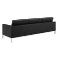 thumbnail image 4 of Modway Loft 2-Piece Modern Tufted Faux Leather Sofa and Armchair Set in Black, 4 of 6