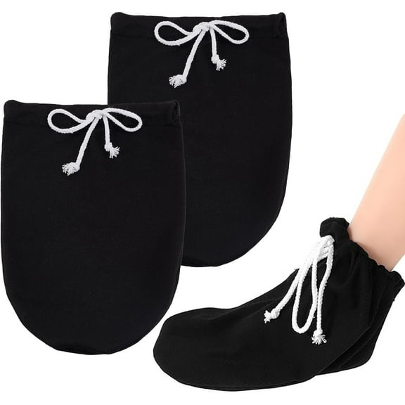 2 Pcs Cast Toe Cover Sock,Happon Foot Cast Sleeve Plaster Stocking Protective,Adjustable Drawstring Cast Wound Protector for Women Men Leg Ankle When Walking(Black)