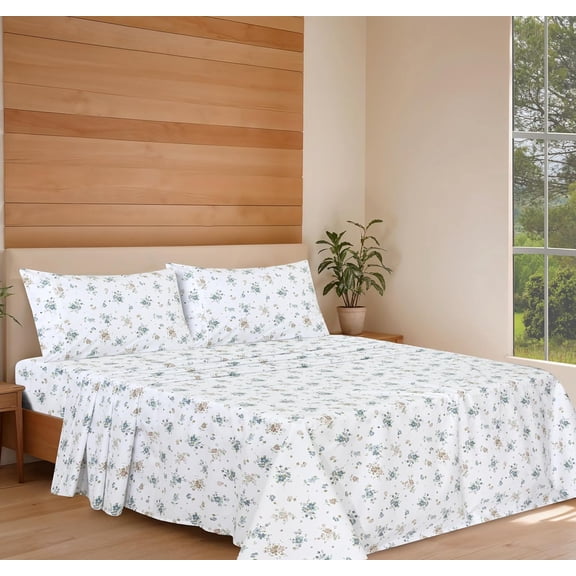 Organic Cotton Sheets Queen Size, Percale Weave, GOTS Certified, 4-Piece Set, Deep Pocket 15", Crisp & Breathable, Soft  Bedding, Sábanas Algodón Orgánico – Halcyon