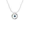 thumbnail image 2 of Delight Jewelry Silvertone Mini Translucent Navy Paw Live Ring Charm Necklace, 18", 2 of 4