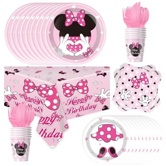 Disney Princess Party Pack For 16 Guests - Plates, Napkins, Tablecloth & Stickers Included