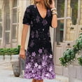 thumbnail image 2 of Vestido suelto de manga corta con cuello en V informal de verano para mujer a la moda Fridja  qw4191, 2 of 8