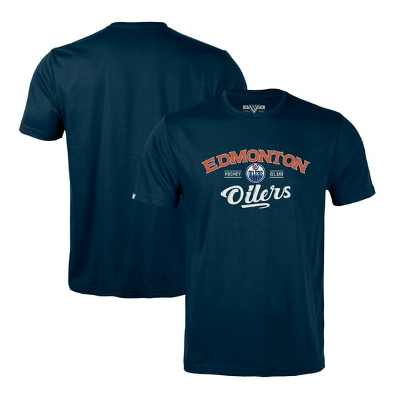 Men's Levelwear Navy Edmonton Oilers Richmond Ice Wall T-Shirt
