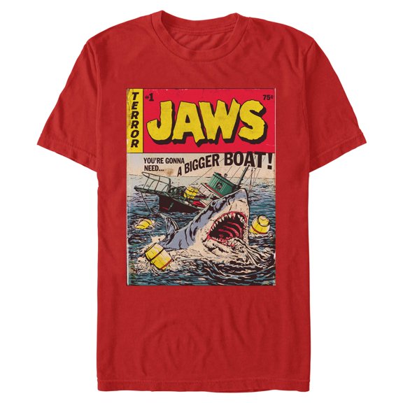 Mens Jaws Retro Comic Book Shark T Shirt