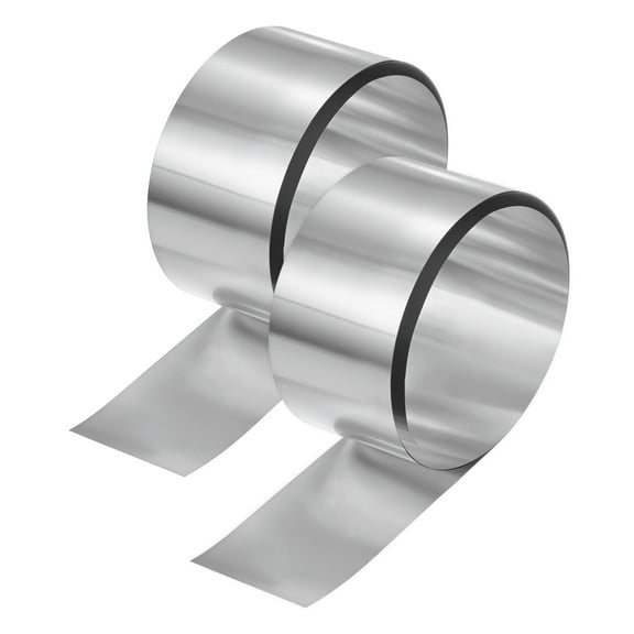 Uxcell 2-Pack Aluminum Flashing, 3.3ft x 2" x 0.008" Aluminum Flashing Roll, Roofing Aluminum Metal Strip Sheet Roll