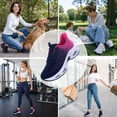 thumbnail image 3 of AOV Women's Slip On Running Sneakers Lightweight Breathable Walking Shoes Gym Workout Jogging Sport Tennis Sneakers Roseblue US 8.5, 3 of 8