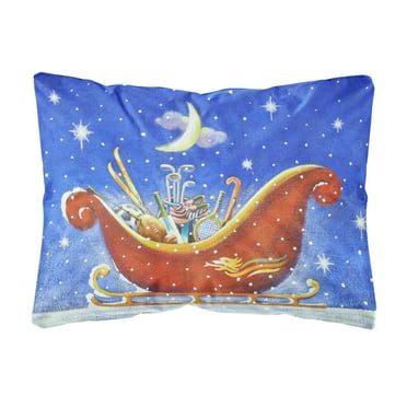 Christmas Santas Sleigh by Roy Avis Canvas Fabric Decorative Pillow