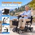 thumbnail image 6 of Havlo 37.5 lbs Lightweight Mobility Scooter for Seniors & Adults, Foldable 4-Wheel Travel Scooter with Removable Lithium Battery, 32-Mile Range, 270W Brushless Motor, for Shopping,Cruises,Black, 6 of 14