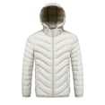 thumbnail image 2 of UVEASISHA Mens Big and Tall Puffer Jacket with Removable Hood Slim Fit Casual Hooded Down Coats Full Zip Windproof Insulated Quilted Jackets with Pockets Khaki M, 2 of 4