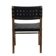 thumbnail image 2 of Pemberly Row Genuine Leather Basket-Woven Dining Chair in Brown, 2 of 6