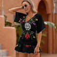 thumbnail image 2 of Sugar Skull Cover Ups Dresses Women Summer Dress Vintage, 2 of 6