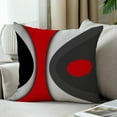 thumbnail image 2 of LALILO Modern Art Geometric Pillow Cover, Black Red Abstract Artwork Cushion Cover 16 x 16 2Pcs, 2 of 6