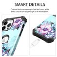 thumbnail image 7 of Casetego Phone Case for iPhone 14 Pro Max,Floral Heavy Duty Shockproof 3 Layer Hard PC+Soft Silicone Bumper Rugged Anti-Slip Protective 6.7" Phone Cover for Women Girls,Blue Flower, 7 of 7