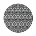 thumbnail image 1 of Black and White Mouse Pad for Computers, Monochrome Lace Pattern with Floral Motifs and Foliage Medieval Design, Round Non-Slip Thick Rubber Modern Mousepad, 8" Round, Black White, by Ambesonne, 1 of 2