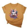 thumbnail image 1 of Tops de Cuello Alto para las Mujeres Amante Impreso Camiseta Cuello Redondo Manga Corta, Poliéster Spandex, 1 of 7