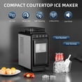 thumbnail image 3 of Auseo Countertop Ice Maker Portable, 26 lbs/Day, 8Pcs in 6Mins, Auto-Cleaning, Ice Machine with Ice Scoop, for Home/Office/Party(Black, Water Tank), 3 of 6