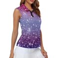 thumbnail image 4 of HUIACONG Sleeveless Golf Shirt with Sparkle Ombre Design, Women's Tennis Shirt for Athletic Casual Activity and Outdoor Golf Games, 4 of 7