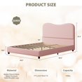 thumbnail image 3 of Huisuilinss Twin Bed Frame With Upholstered Headboard,Full Size Low Profile Platform Bed With Soft Boucle Fabric,Wooden Slats,Noise Free,No Box Spring Needed,Queen Size Bed Frame, 3 of 8