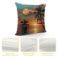 thumbnail image 4 of Orinice Sunset Palm Trees Body of Water Graphic Decorative Cushion Throw Pillow Cover for Home Couch Living Room Bed Sofa, Summer Square 1PC 20x20in, 4 of 5