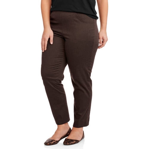 just my size women's plus size pull on stretch woven pants