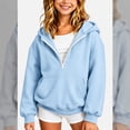 thumbnail image 2 of Abcomgle Girls Half Zip Hoodie 7-8 Oversized Long Sleeve Jackets for Teen Girls Cute Casual Fleece Girls Hoodies with Pockets, 2 of 3