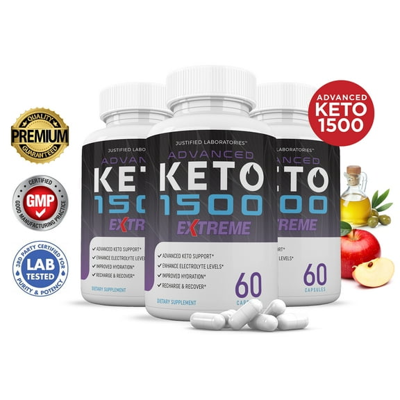 (3 Pack) Keto 1500 Keto ACV Extreme Pills 1675mg Alternative to Gummies Dietary Supplement 180 Capsules