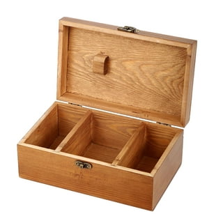 2x Wooden Sewing Box Sewing Accessories Storage Case for Sewing Beginner  Sewing Starter Portable Home Sew Basket Large x13.5x15cm