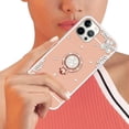 thumbnail image 2 of for iPhone 14 Pro Makeup Mirror Case for Women Girls Luxury Bling Glitter Rhinestone Cover with Shiny Crystal Diamond Ring Stand Holder Finger Grip Cute Girly Cases, 2 of 10