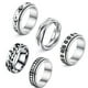 thumbnail image 5 of De Anillos Giratorios De Acero Inoxidable Para Mujeres Y Hombres, Anillos De Ansiedad, Anillos De Banda De Luna Y Estrella, Conjunto De Anillos De Promesa De Boda Para Aliviar El Estrés 5 Uds Advancent AP006629-06, 5 of 6