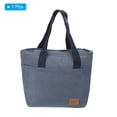 thumbnail image 3 of Uxcell Insulated Lunch Bag, Cotton Linen Lunch Tote Bag, 9.84"x4.33"x12.6", Dark Blue, 3 of 6