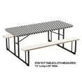 thumbnail image 2 of Club Pack of 12 Black and White Checkered Disposable Plastic Picnic Party Table Covers 72", 2 of 2