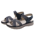 thumbnail image 4 of Bkhluea Women Woven Strap Sandals Wedge Platform Slide Shoes Summer Casual Daily Walking Beach Vacation Shopping Stylish Non Slip Flexible, 4 of 7