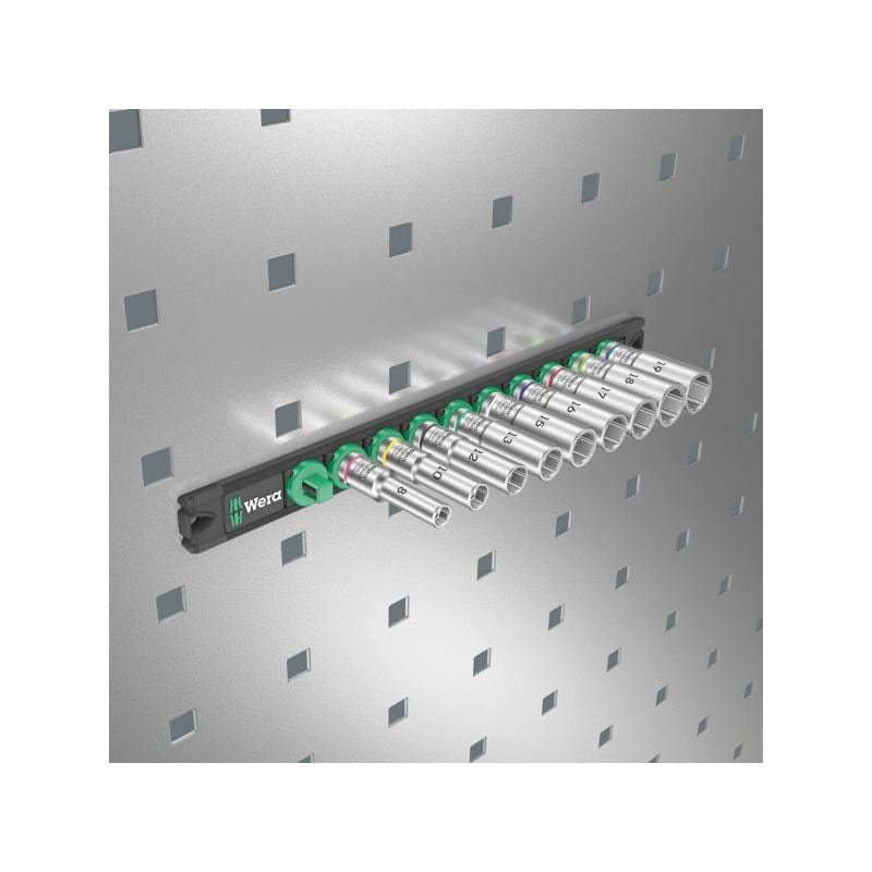 Wera 005450 SAE 3/8" Drive Zyklop Socket Set with Magnetic Holder, 9 Pieces