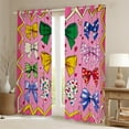 thumbnail image 2 of Manfei Girls Bow Bowtie Black Out Curtains,Bow Knot Ribbon Curtains Pack of 2 (42x63 Each),Multicolor Heart Print Bedroom Curtains For Princess,Ultra Soft Home Decor, 2 of 6