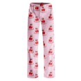 thumbnail image 4 of Pink Halloween Pajamas Womens Pajama Pants Women's Halloween wide leg pants. High waist, soft, comfy, baggy style, with pockets. Great for parties. S, 4 of 6