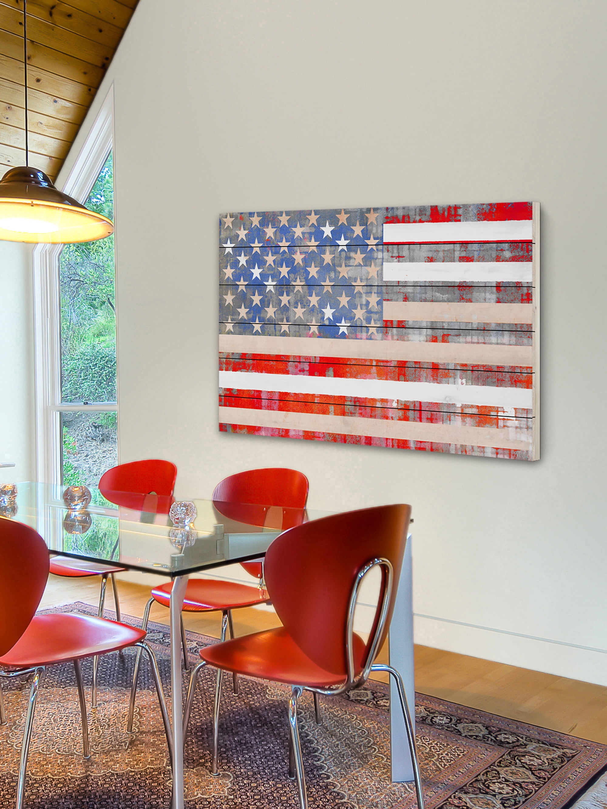 Parvez Taj American Dream White Wood Wall Art, 20" x 30"