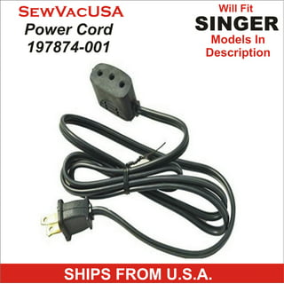 Power Cord 122 for Many Singerr Sewing Machines