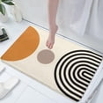 thumbnail image 3 of Mid-Century Abstract Modern Bohemian Style Bath Mat Simple Line Imitation Cashmere Rug - Rubber Non-Slip Soft Absorbent Thin Bath Mat Fits Under Door Shower Tub Shower Enclosure Sink (17" Wx 27" L), 3 of 6