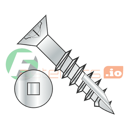 

#8 x 1 5/8 Deep Thread Wood Screws / Square / Flat Head / Steel / Zinc / Type 17 Point Pt / With Nibs / Type 17 Point Point / With Nibs / 2/3 Thread (Quantity: 4 800 pcs)