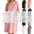 thumbnail image 3 of Mifsaly Womens Long Fleece Nightgown Plush Sleep Dress Long Sleeve Crewneck Warm Bathrobes with Pockets Coffee,M, 3 of 7