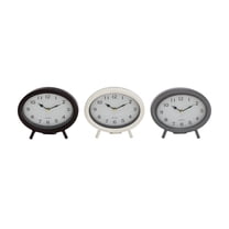 DecMode 7" Black Metal Clock, Set of 3