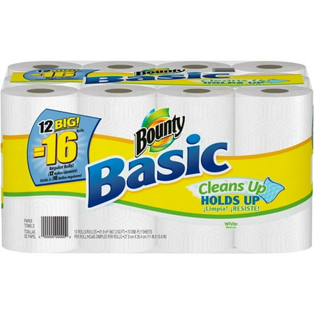 Bounty Basic Paper Towels, 12 Roll count