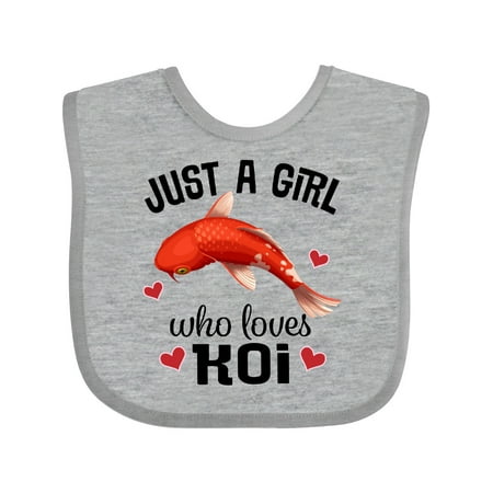 

Inktastic Just a Girl Who Loves Koi Fish Gift Baby Girl Bib
