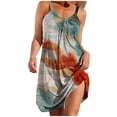 thumbnail image 2 of Odbmxy Tank Sundresses for Women Plus Size Summer Sleeveless Women's Mini Dress Cover up Cute Tie-Dye Beach Loose Dress, 2 of 7